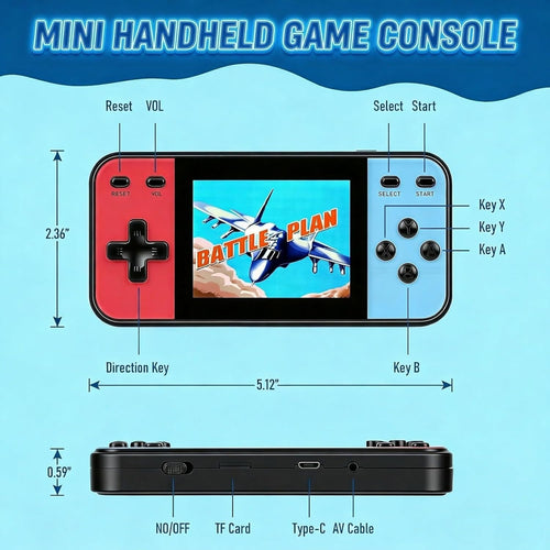 Retro Handheld Game Console, 240 Classic Retro Video Games Preloaded for Kids, Portable Gaming Player with Rechargeable Battery, 3.0" LCD Screen, Pocket Player Travel Games Arcade
