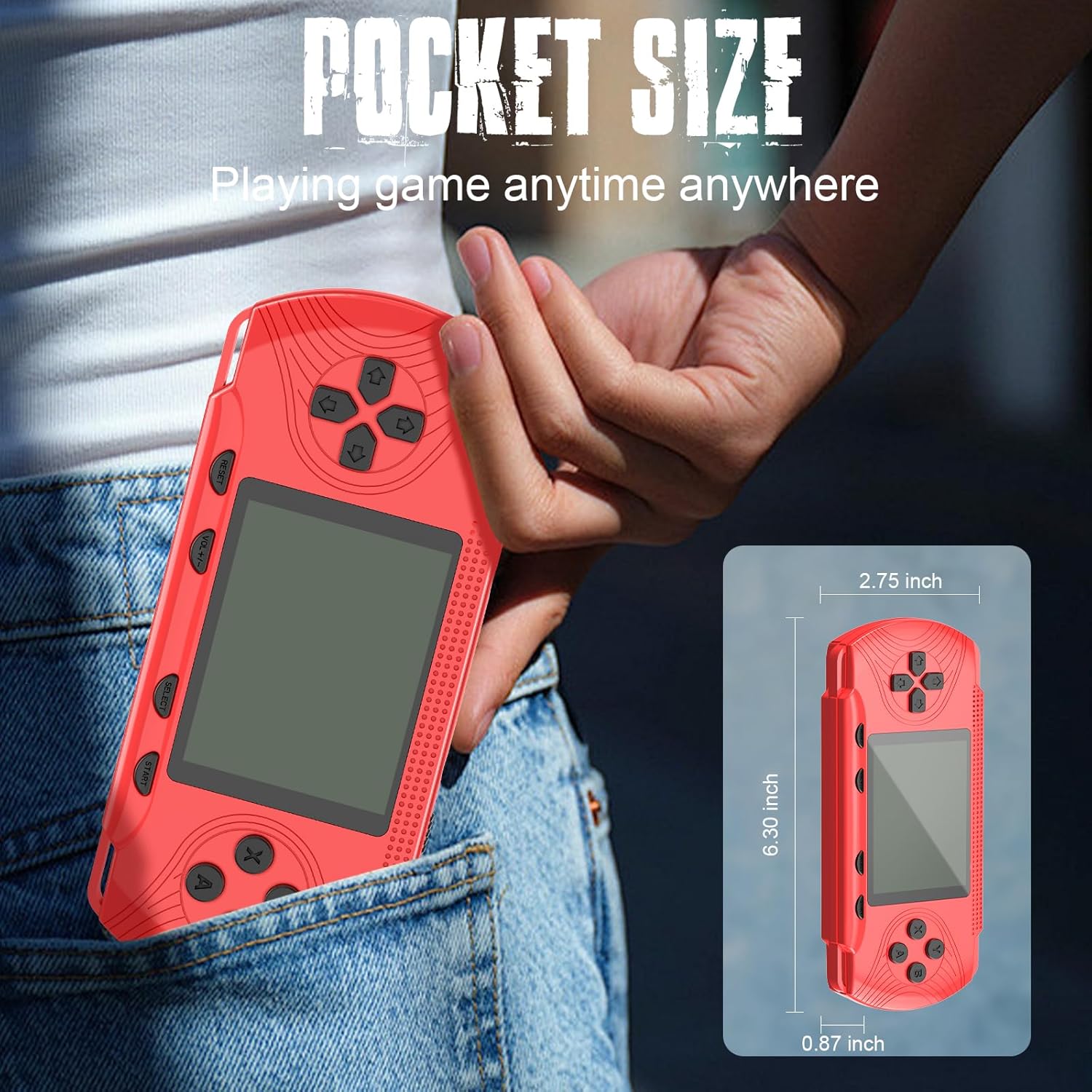 Retro Handheld Game for Boys Girls-Classic 258 Video Games with Rechargeable Battery, 3.0" LCD Screen Portable Gaming Player Plug & Play Video Games, Electronic Gift for Birthday Xmas