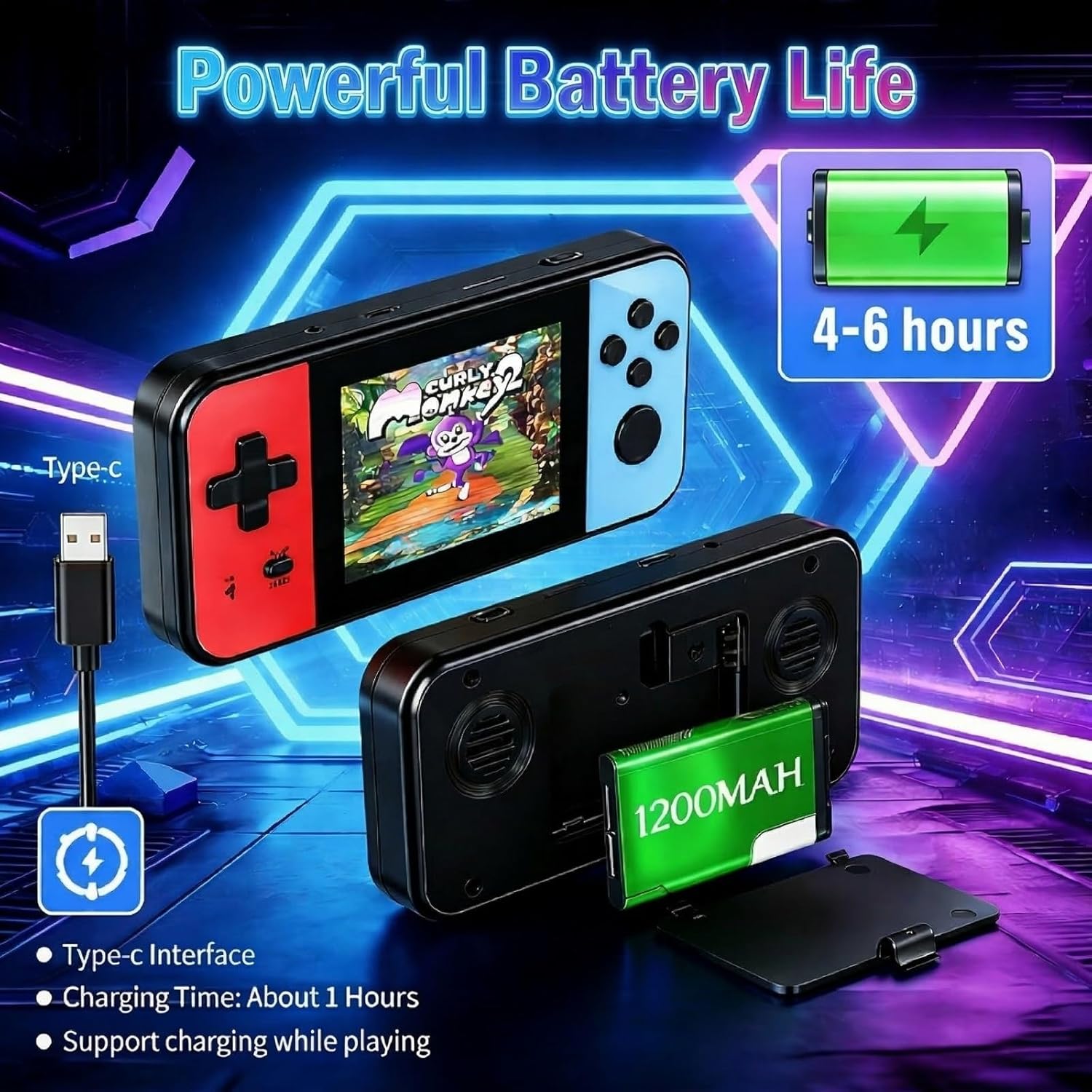 Retro Handheld Game Console, 240 Classic Retro Video Games Preloaded for Kids, Portable Gaming Player with Rechargeable Battery, 3.0" LCD Screen, Pocket Player Travel Games Arcade